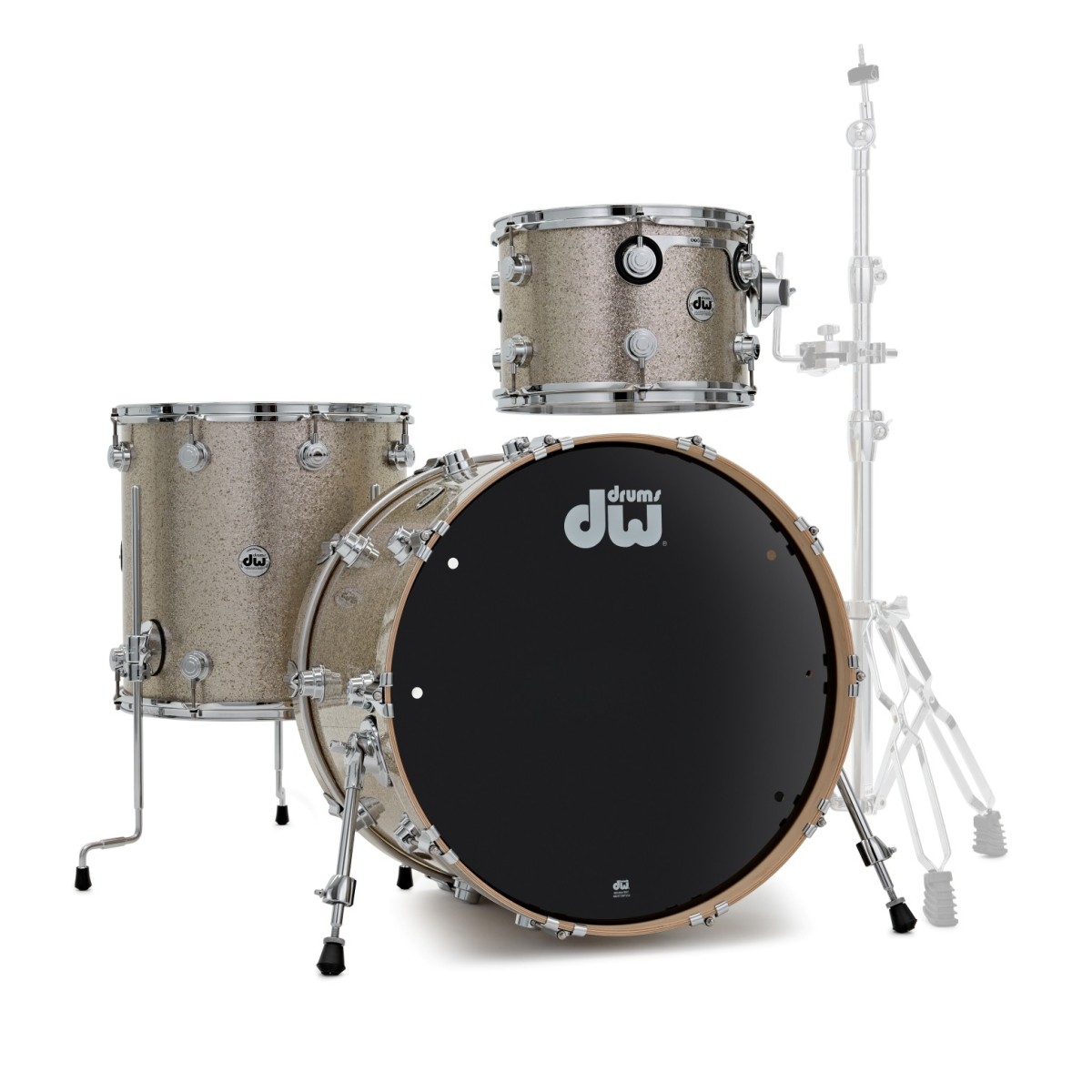 DW Collectors Series 3-Piece Shell Pack - Nickel Sparkle Glass Chrome Hardware