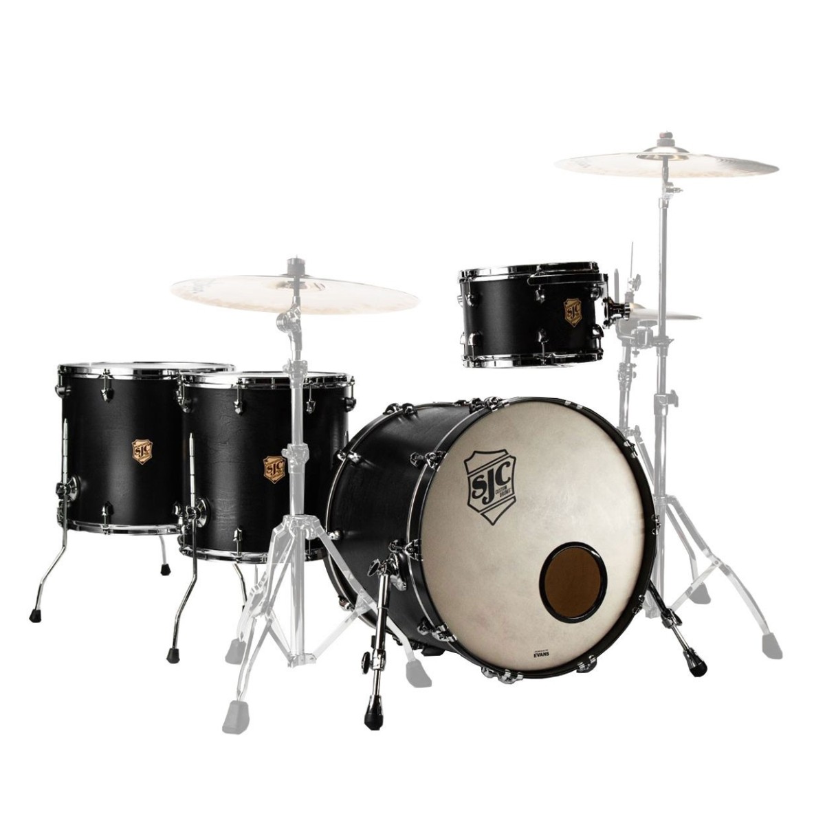 SJC Drums Tour Series 4pc Shell Pack Matte Black
