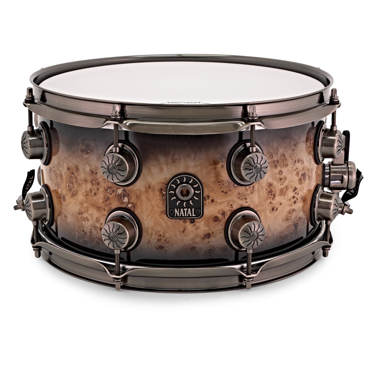 Natal Mappa Burl Maple 13 x 7 Snare Drum Smoked Gloss