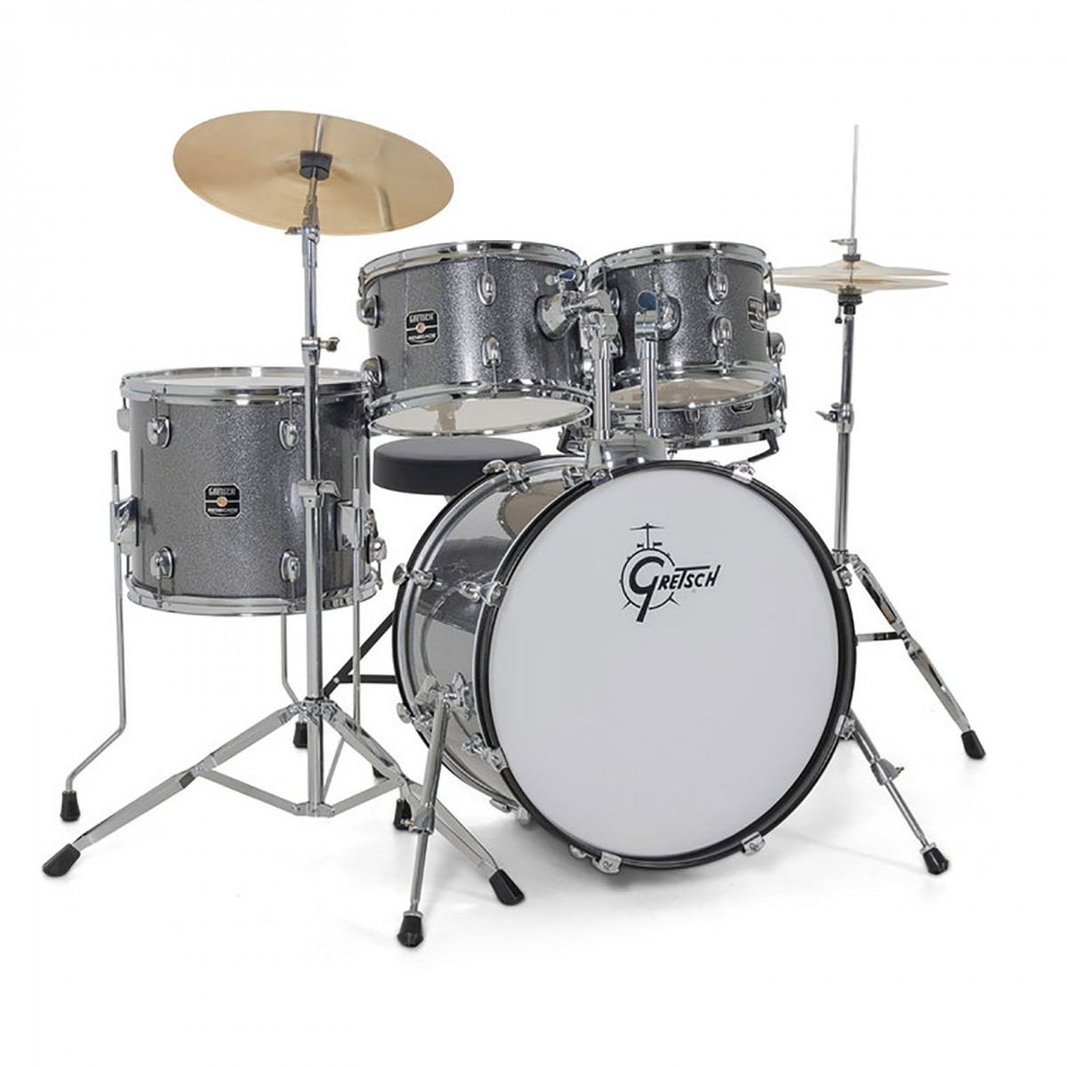Gretsch Renegade 20" Drum Kit With Hardware & Cymbals Grey Sparkle