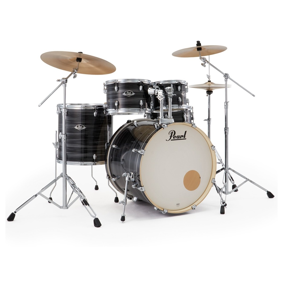 Pearl Export 22 USA Fusion Drum Kit Graphite Silver Twist