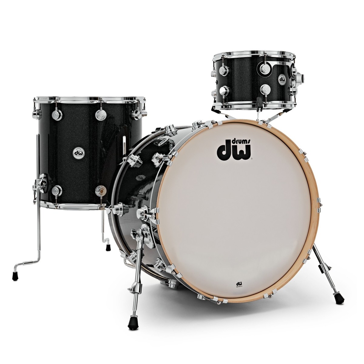 DW Collectors Series 3-Piece SSC Maple Shell Pack - Black Ice Finish Ply Chrome Hardware