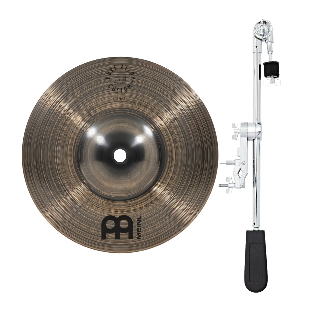 Meinl Pure Alloy 8" Custom Splash & Deluxe Weighted Cymbal Grabber Arm
