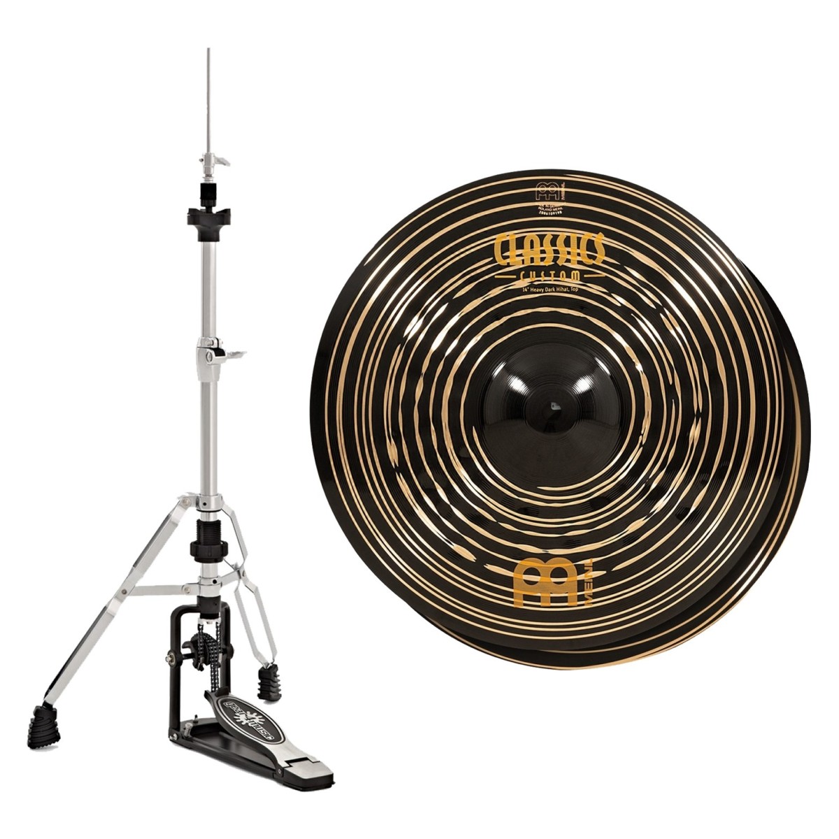 Meinl Classics Custom Dark 14" Heavy Hi-Hats & Heavy Duty Two-Leg Hi-Hat Stand