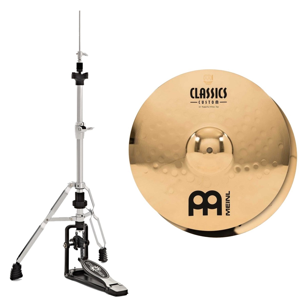 Meinl Classics Custom 14" Powerful Hi-Hats & Heavy Duty Two-Leg Hi-Hat Stand