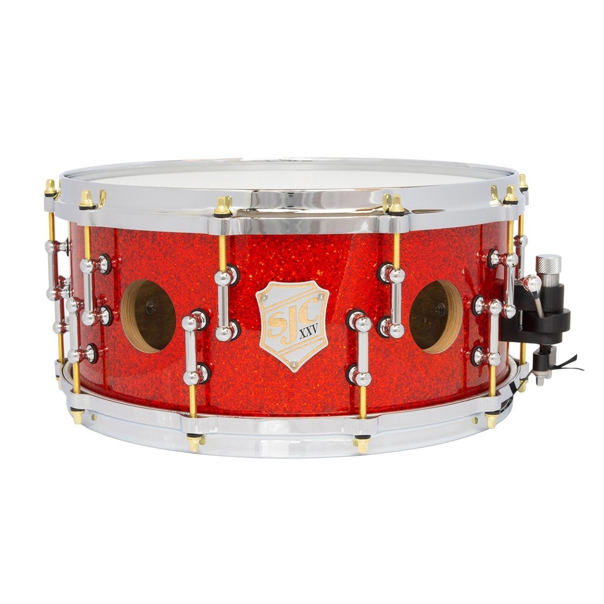SJC Drums 25th Anniversary 14 x 6.5 Snare Drum Tangerine Glitter