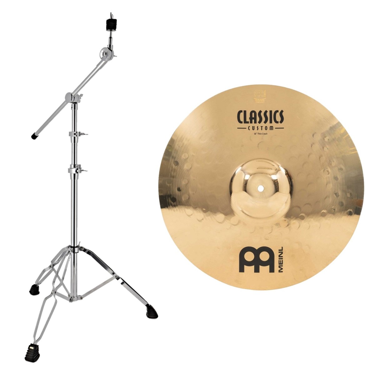 Meinl Classics Custom 16" Thin Crash & Heavy Duty Cymbal Boom Stand