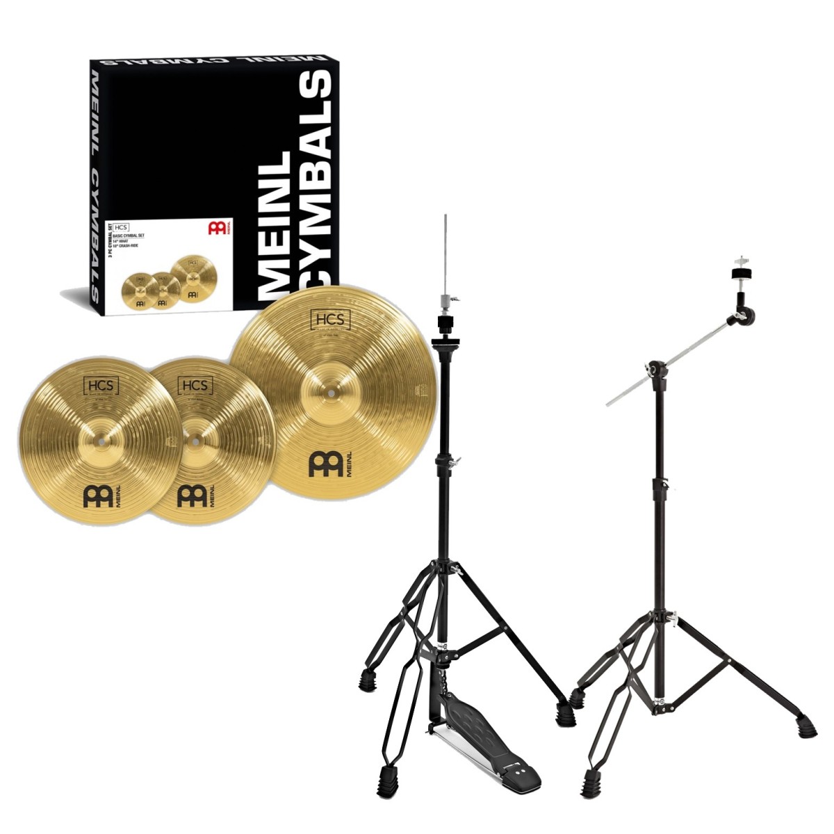 Meinl HCS Cymbal Set 14" Hi Hat & 18" Crash/Ride & Stands Black