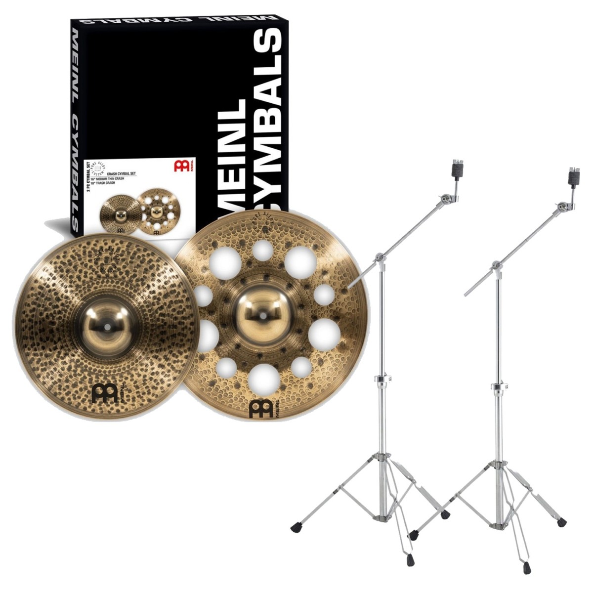Meinl Pure Alloy Custom Crash Cymbal Set & Gibraltar Rock Boom Stands