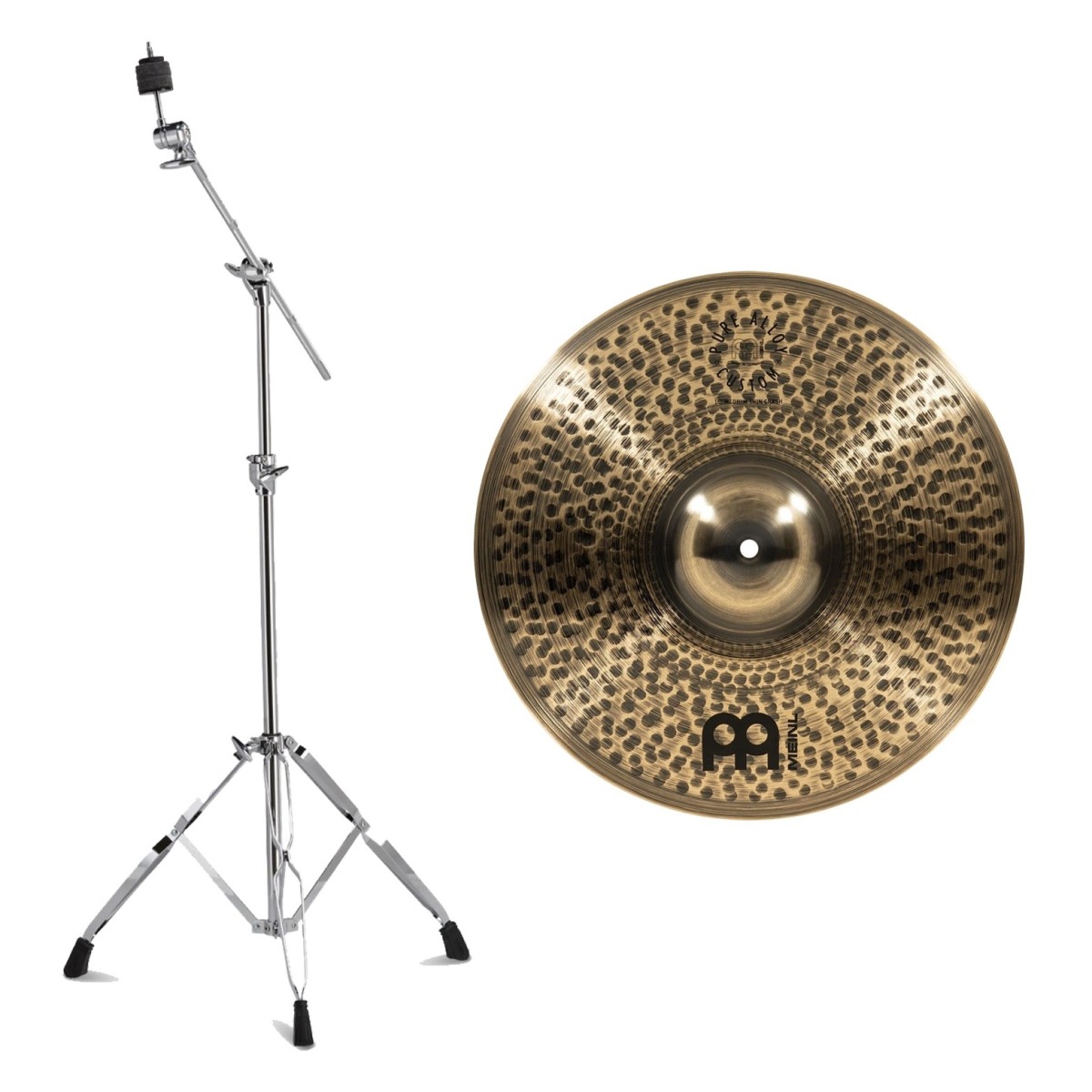 Meinl Pure Alloy Custom 16" Medium Thin Crash & Gretsch Explorer Series Boom Cymbal Stand