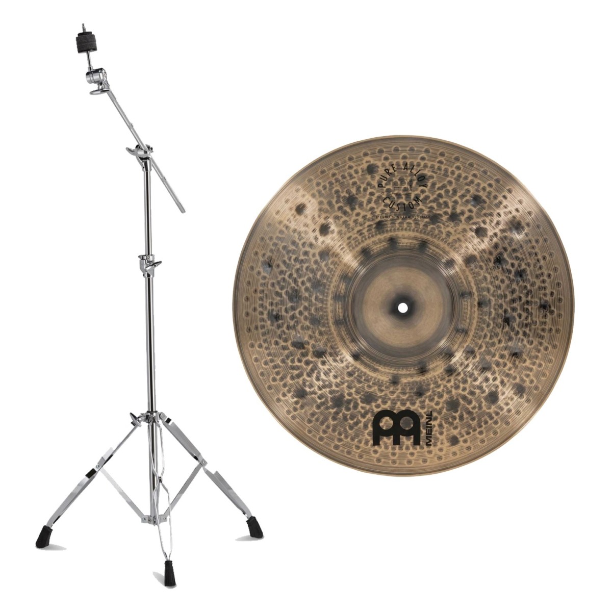 Meinl Pure Alloy Custom 18" Extra Thin Hammered Crash & Gretsch Explorer Series Boom Cymbal Stand