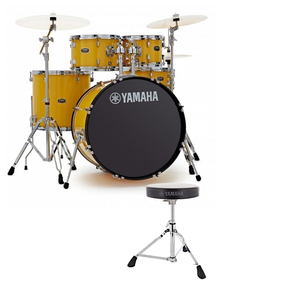 Yamaha Rydeen 20" Drum Kit with Paiste Cymbals & DS550U Drum Throne Mellow Yellow