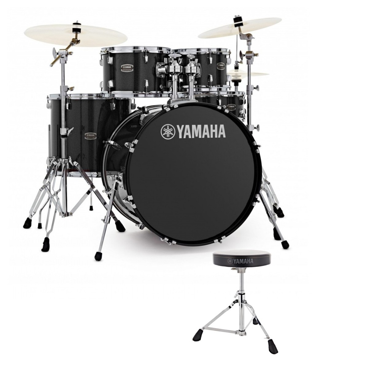 Yamaha Rydeen 22" Drum Kit with Paiste Cymbals & DS550U Drum Throne Black Glitter