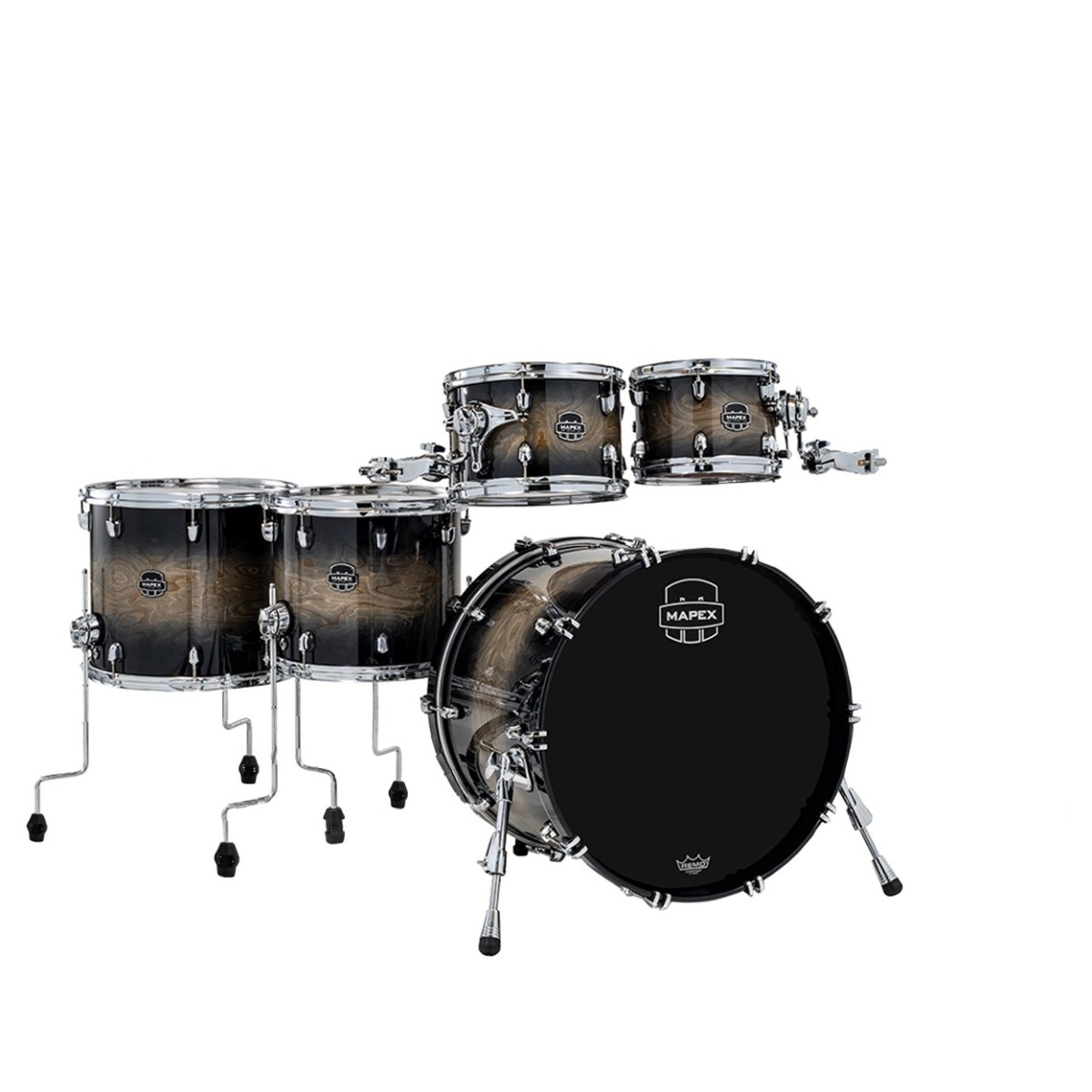 Mapex Saturn VI 22" 5pc Saturn VI Studioease Shell Pack Black Ink Burst
