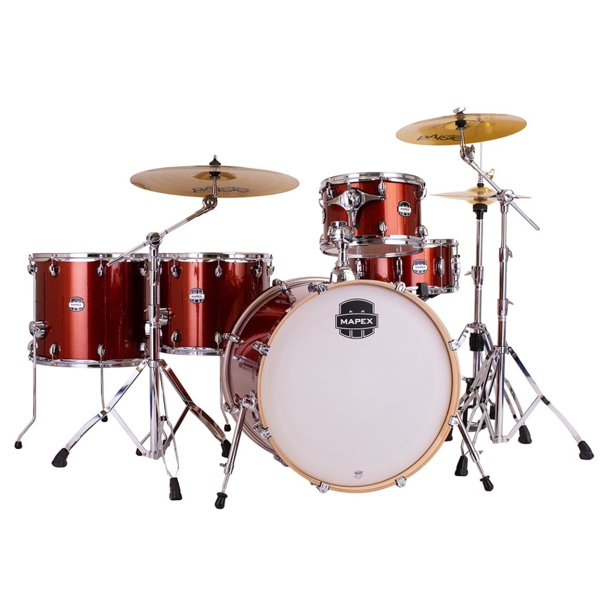 Mapex Mars Birch 22 5pc Crossover Drum Kit w/Cymbals Blood Orange Sparkle