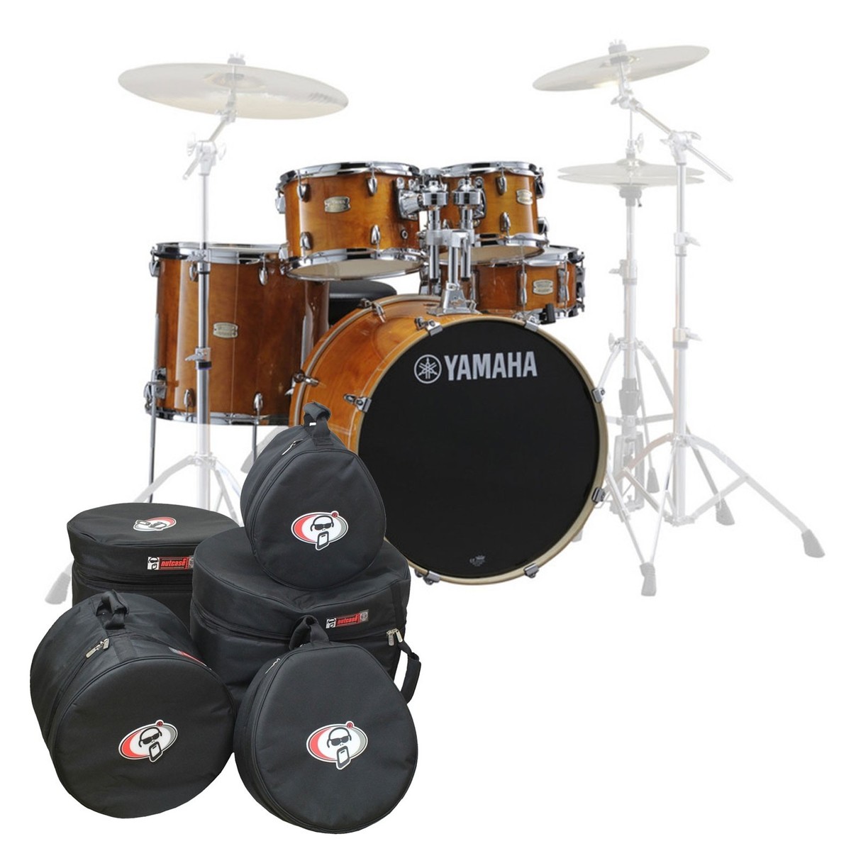 Yamaha Stage Custom Birch 22 5pc Shell Pack w/Bags Honey Amber