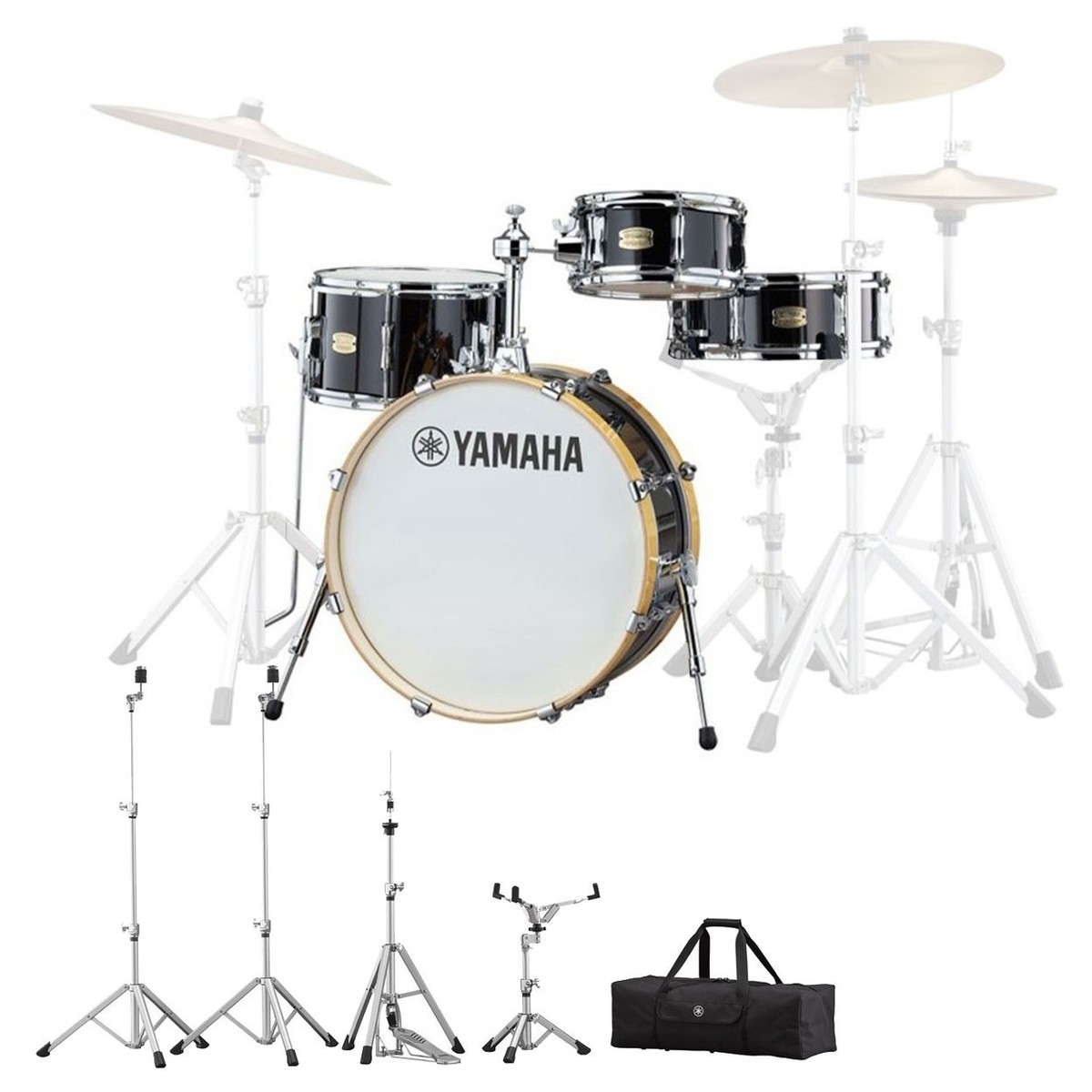 Yamaha Stage Custom Hip 20" 4pc w/ Crosstown Hardware Raven Black