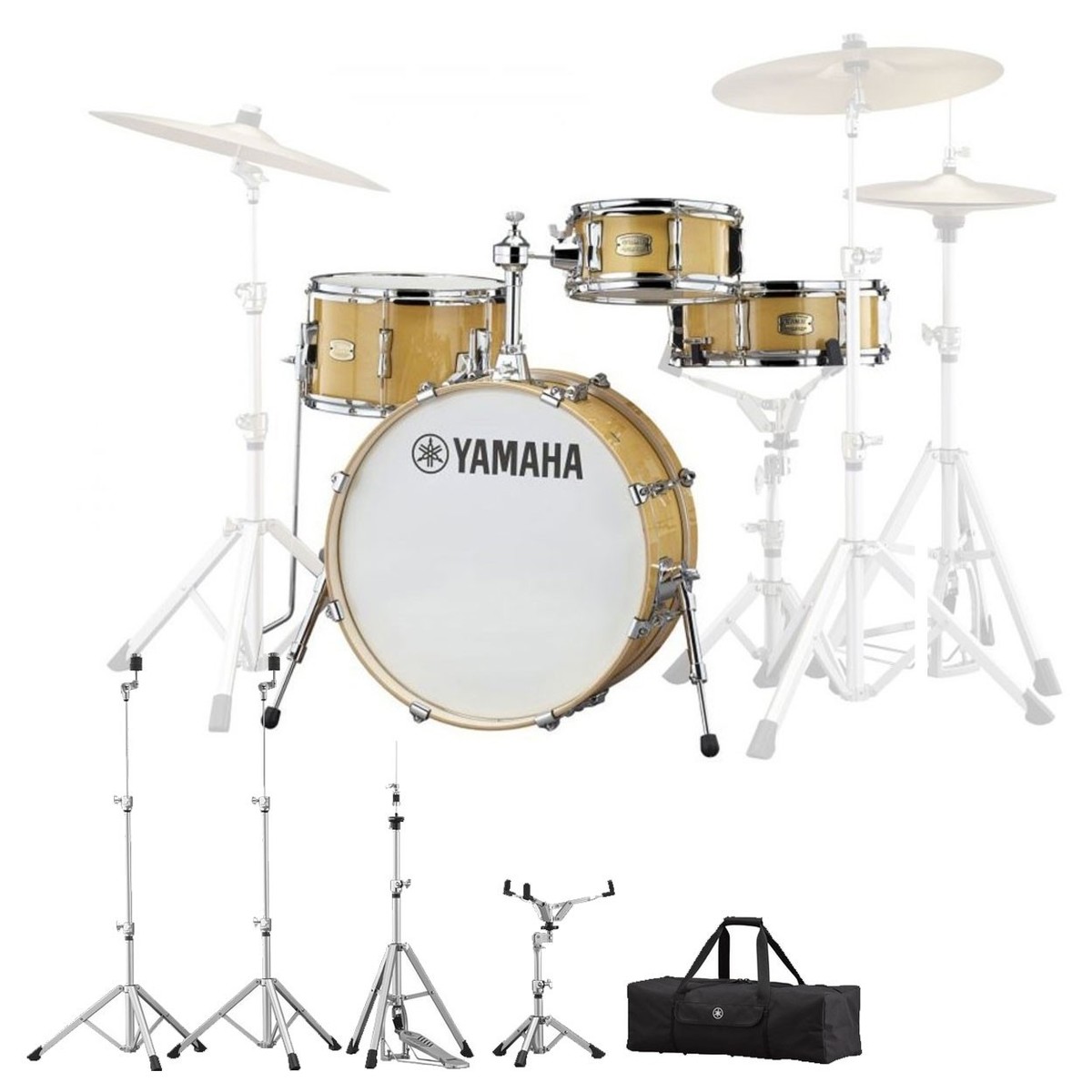 Yamaha Stage Custom Hip 20" 4pc w/Crosstown Hardware Natural Wood