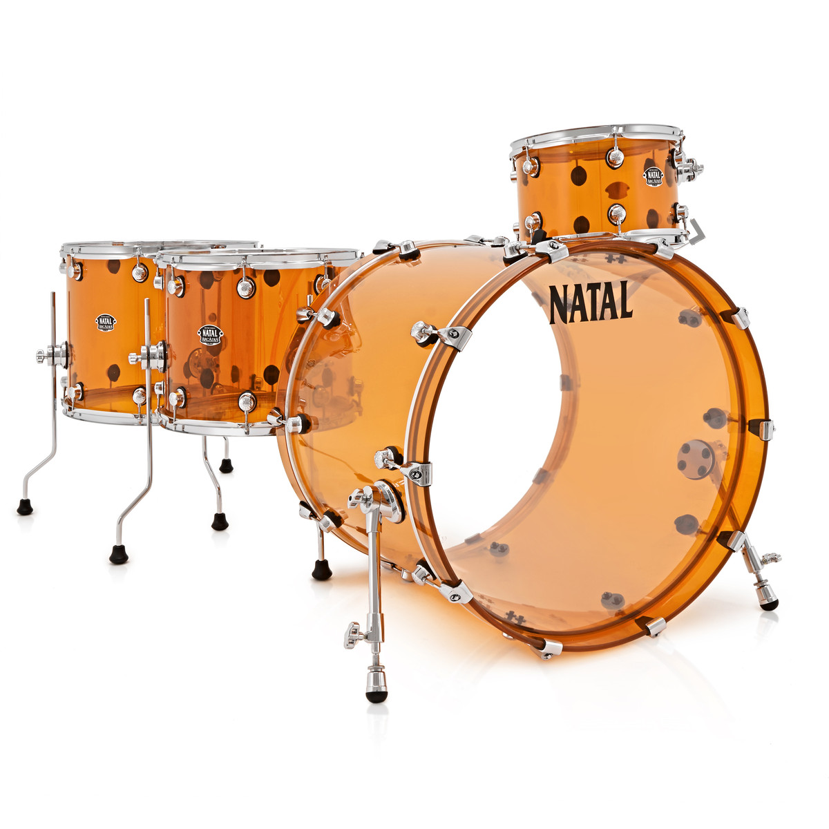Natal Arcadia Acrylic 22 4pc Shell Pack Transparent Orange