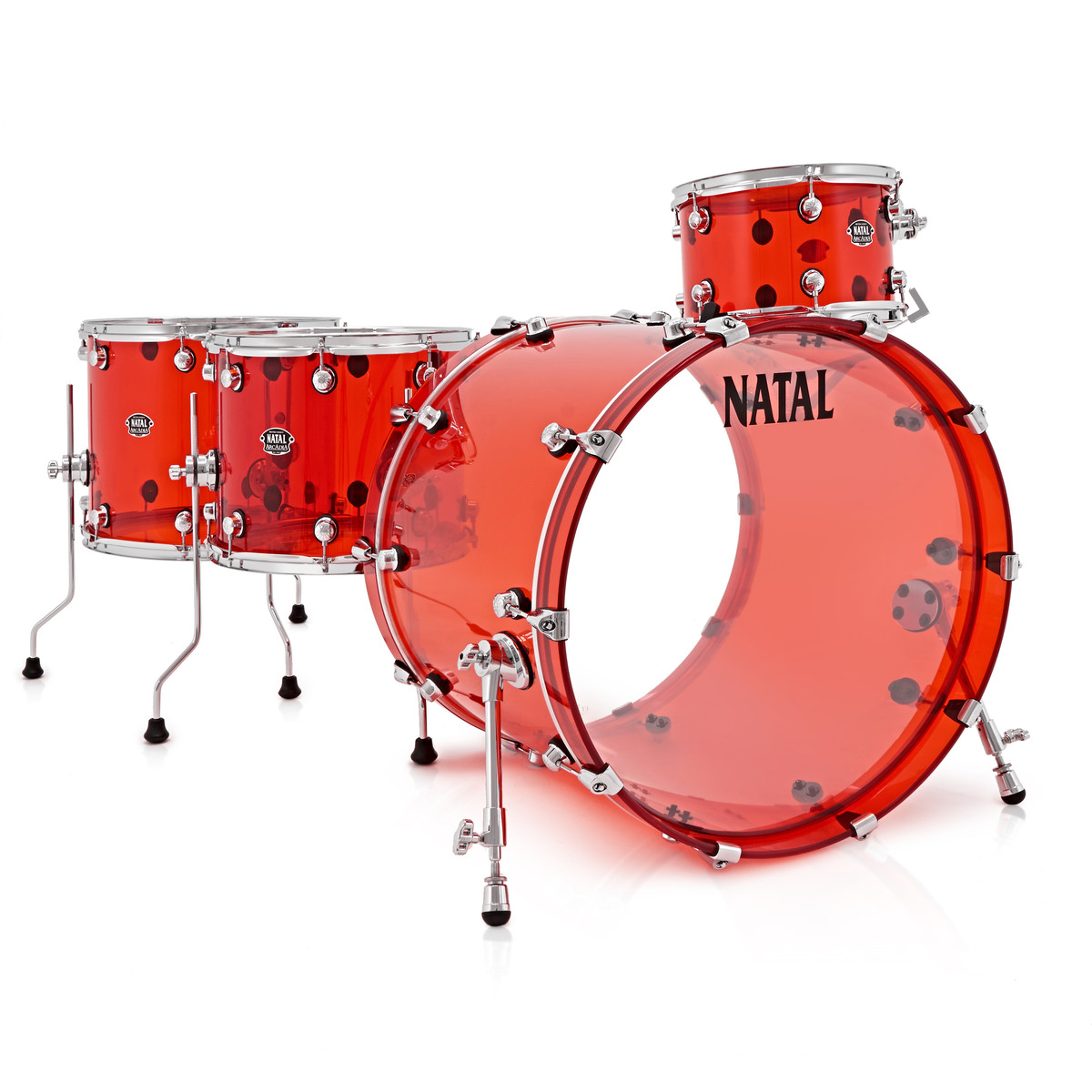 Natal Arcadia Acrylic 22 4pc Shell Pack Transparent Red