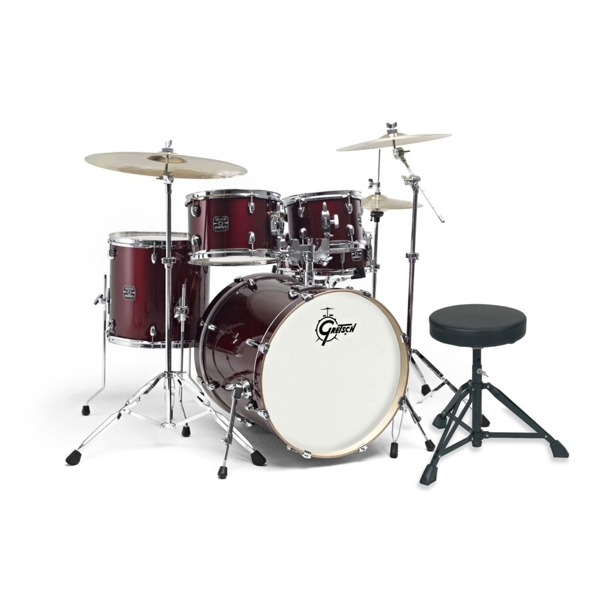 Gretsch Energy 22" Drum Kit w/ Hardware & Paiste 101 Set Wine Red