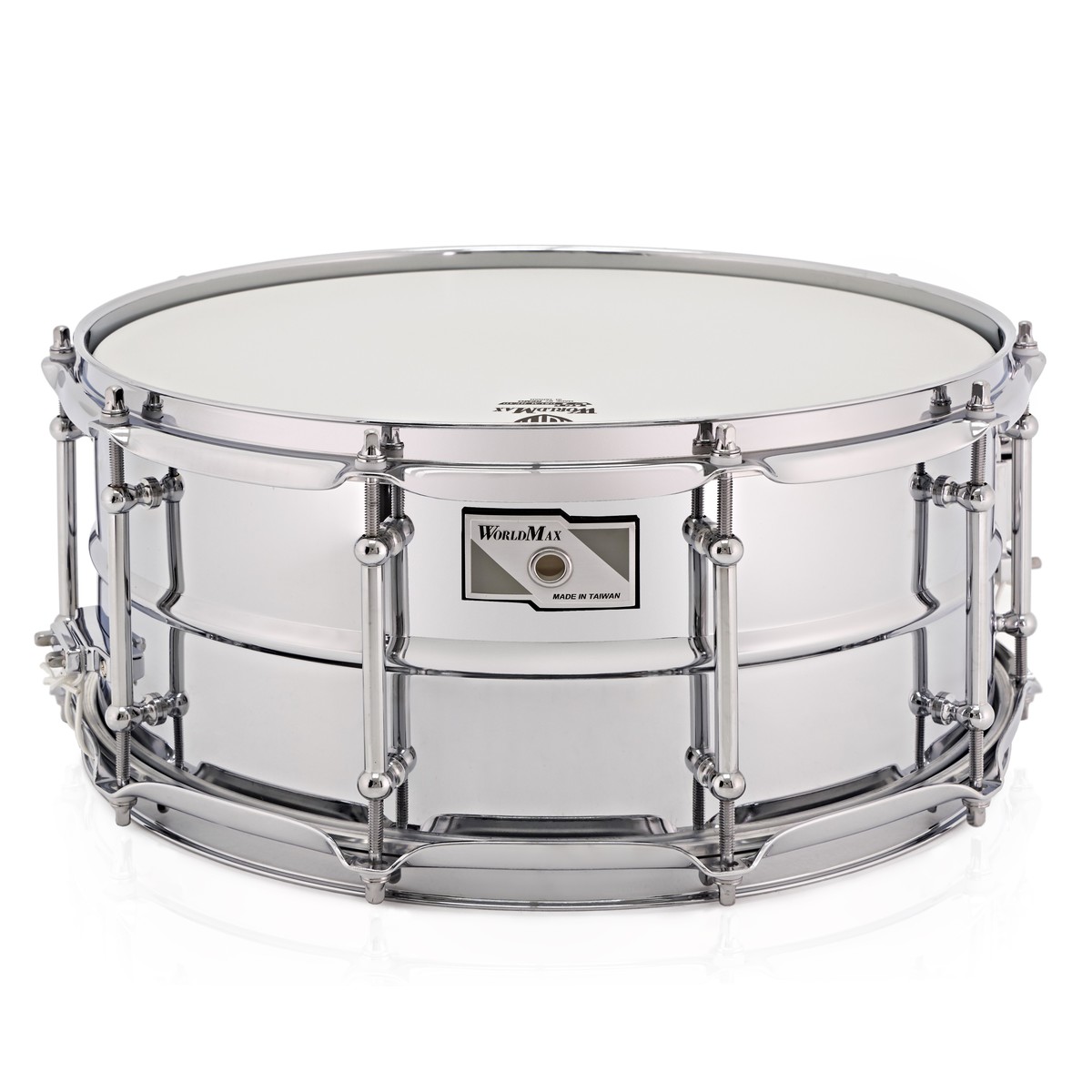 WorldMax 14 x 6.5 Beaded Chrome Over Steel Snare Drum Chrome HW
