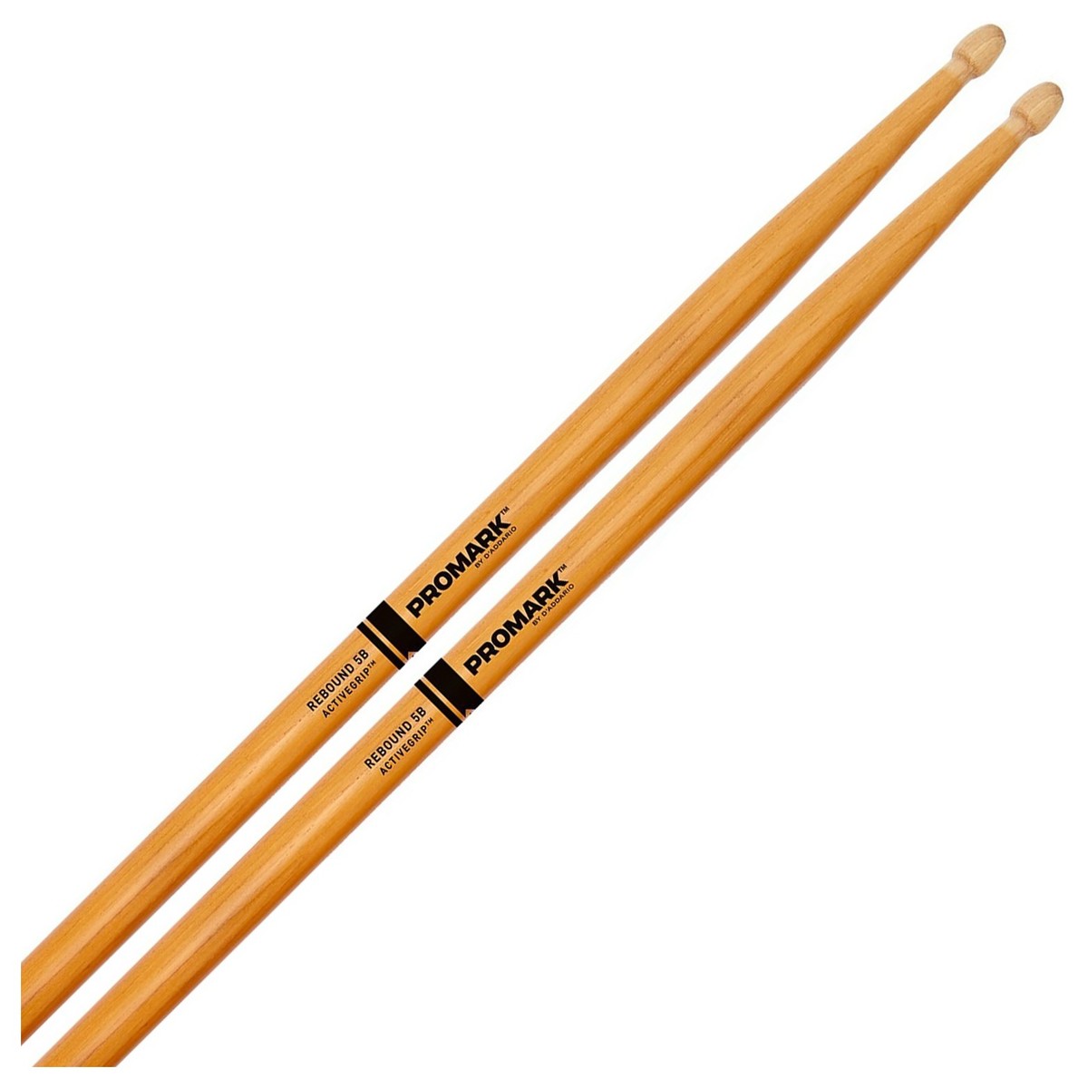 Promark Rebound 5B ActiveGrip Clear Hickory Drumsticks Wood Tip