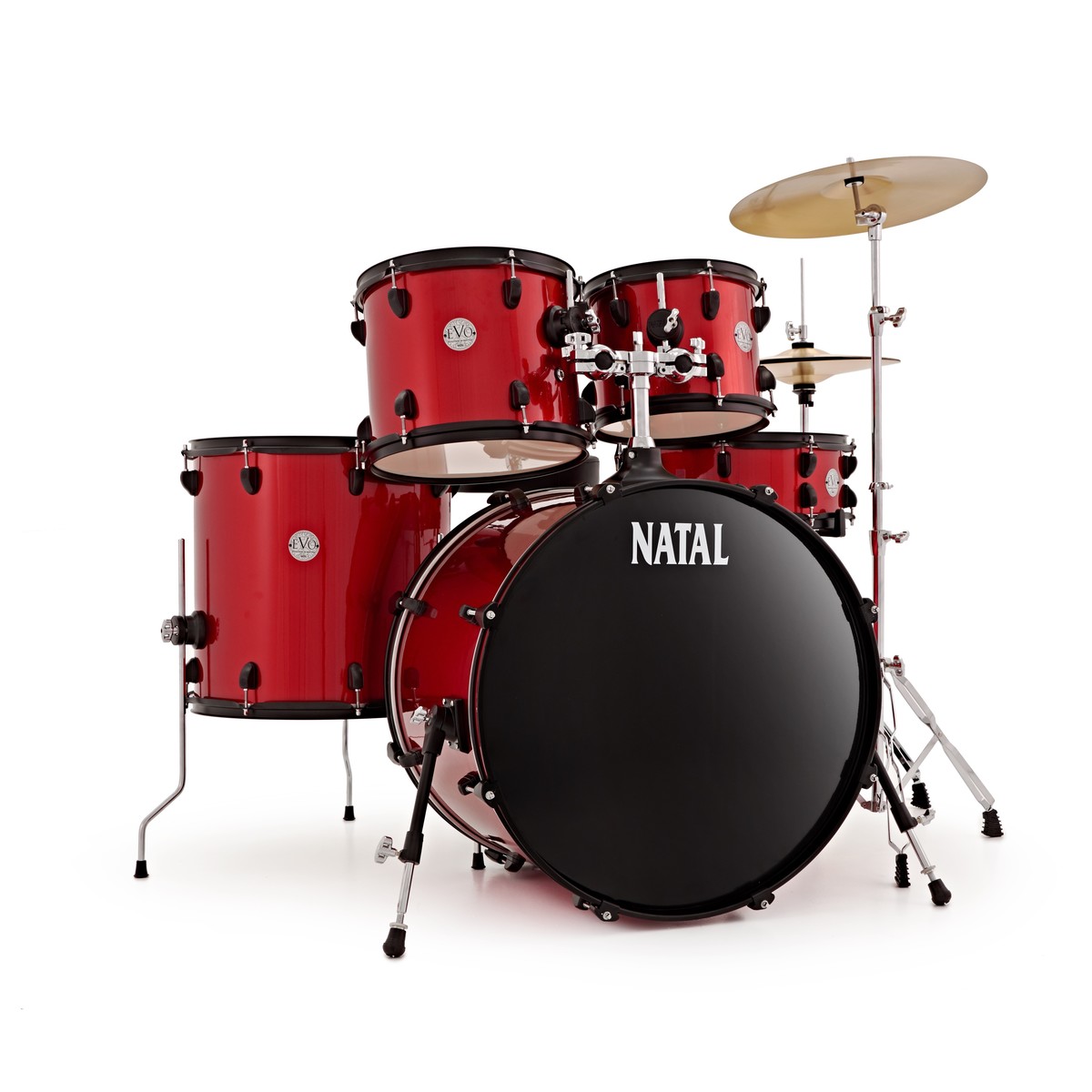 Natal EVO 22 US Fusion Drum Kit with Hardware & Cymbals Red