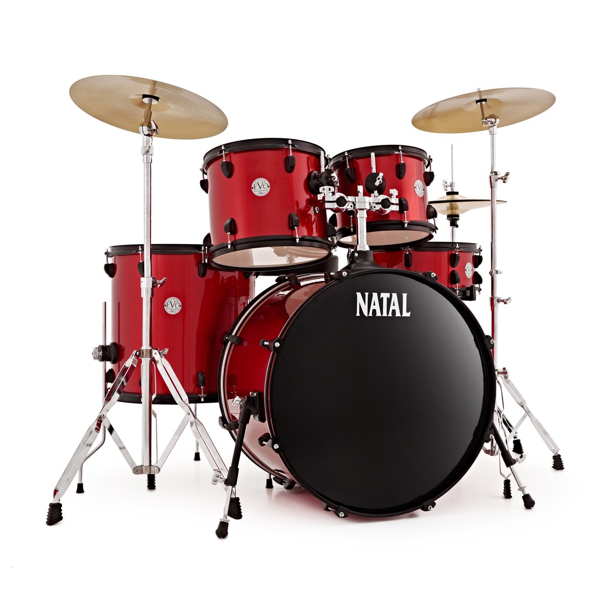 Natal EVO 22 Drum Kit w/ Hardware Cymbals & Extra Crash Red