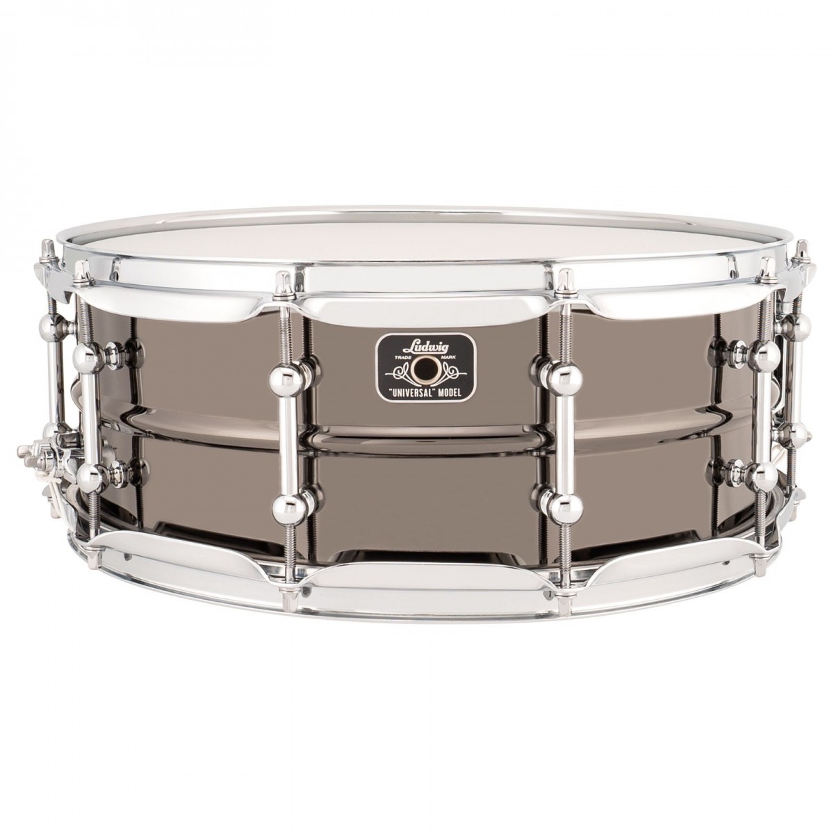 Ludwig Universal 14 x 5.5 Black Brass Snare Drum Chrome Hardware