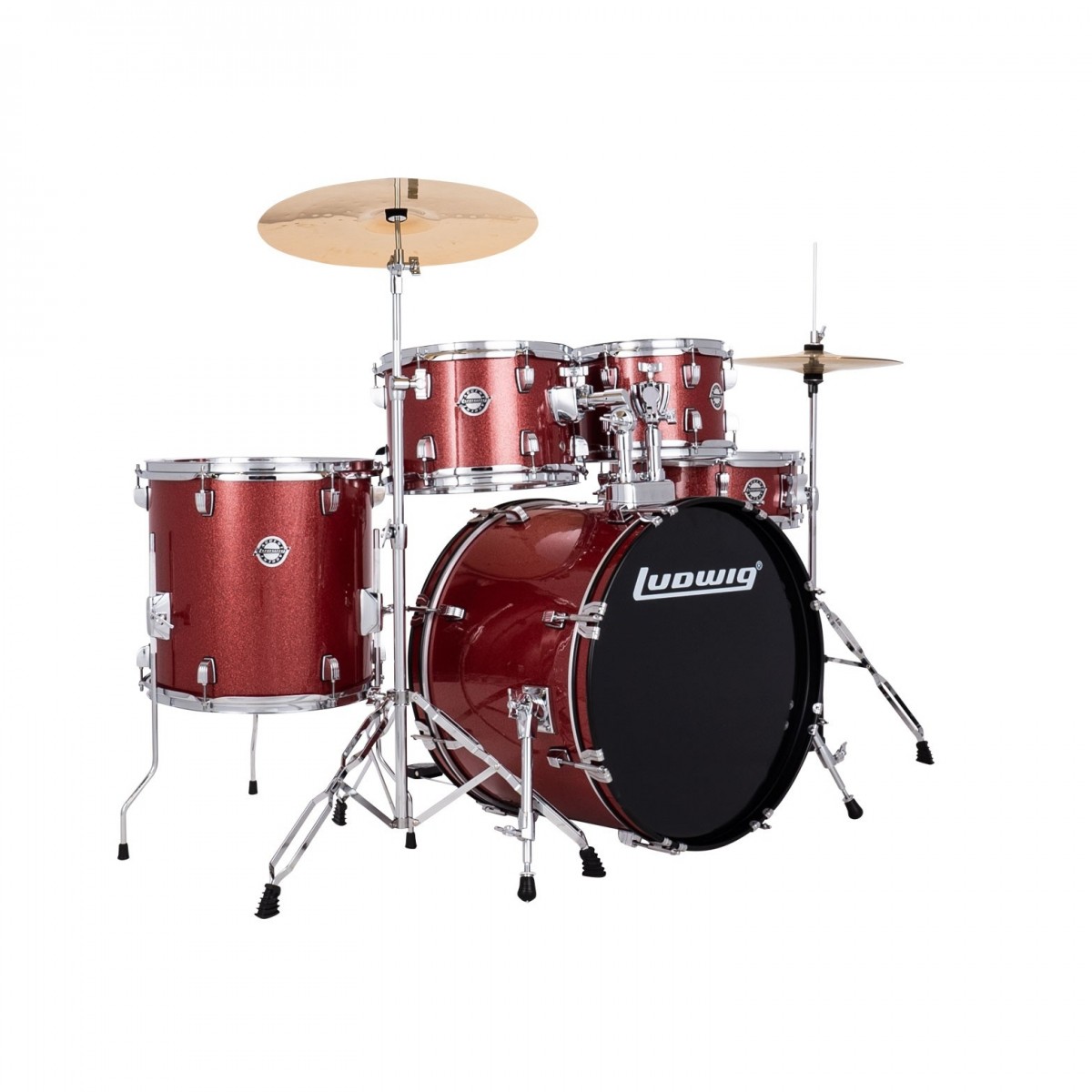Ludwig Accent 20 Fuse 5pc Drum Kit Red Sparkle