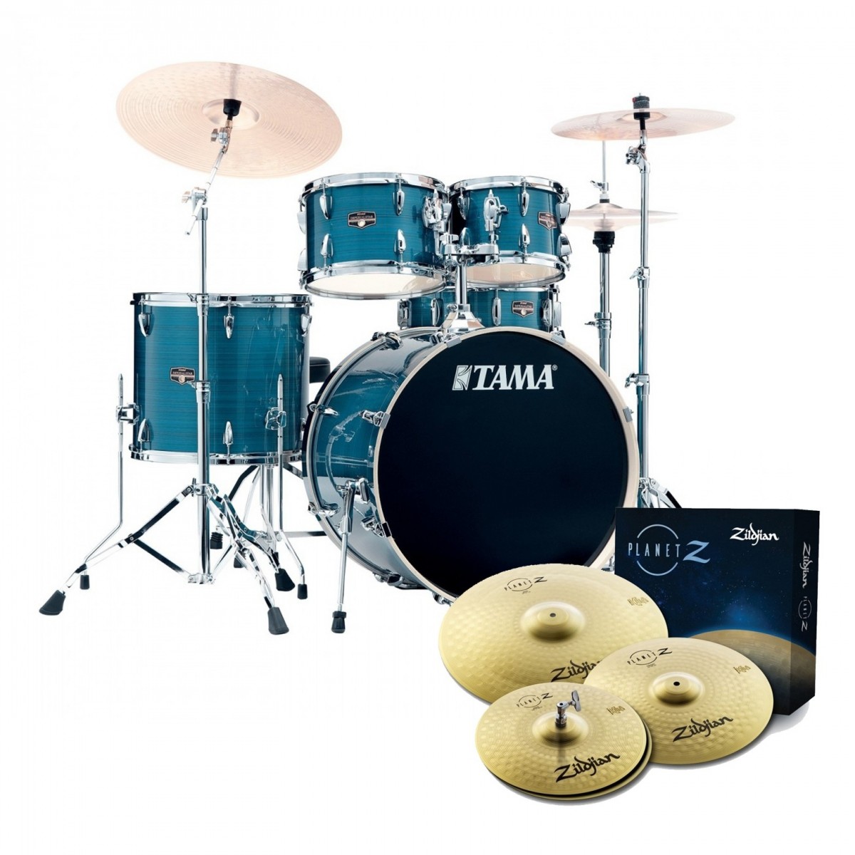 Tama Imperialstar 22 5pc Drum Kit w/Cymbals Hairline Blue