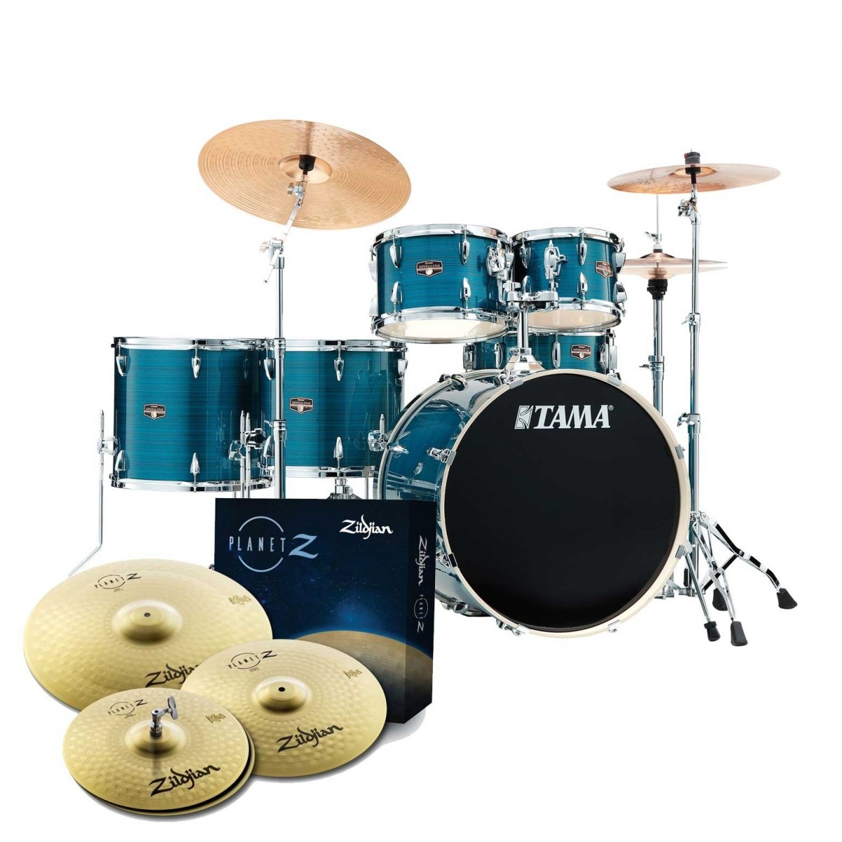 Tama Imperialstar 22 6pc Drum Kit w/Cymbals Hairline Blue