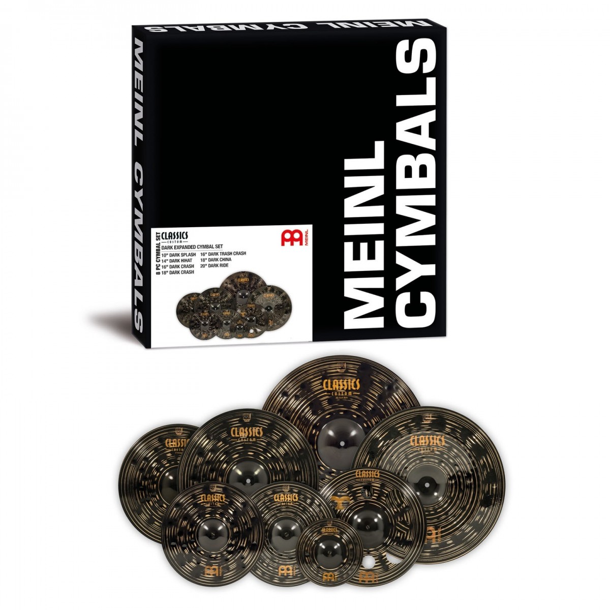 Meinl Classics Custom Dark Expanded Cymbal Set 7 Pack