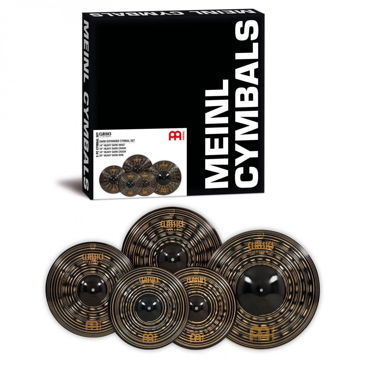 Meinl Classics Custom Heavy Dark Expanded Cymbal Set 4 Pack