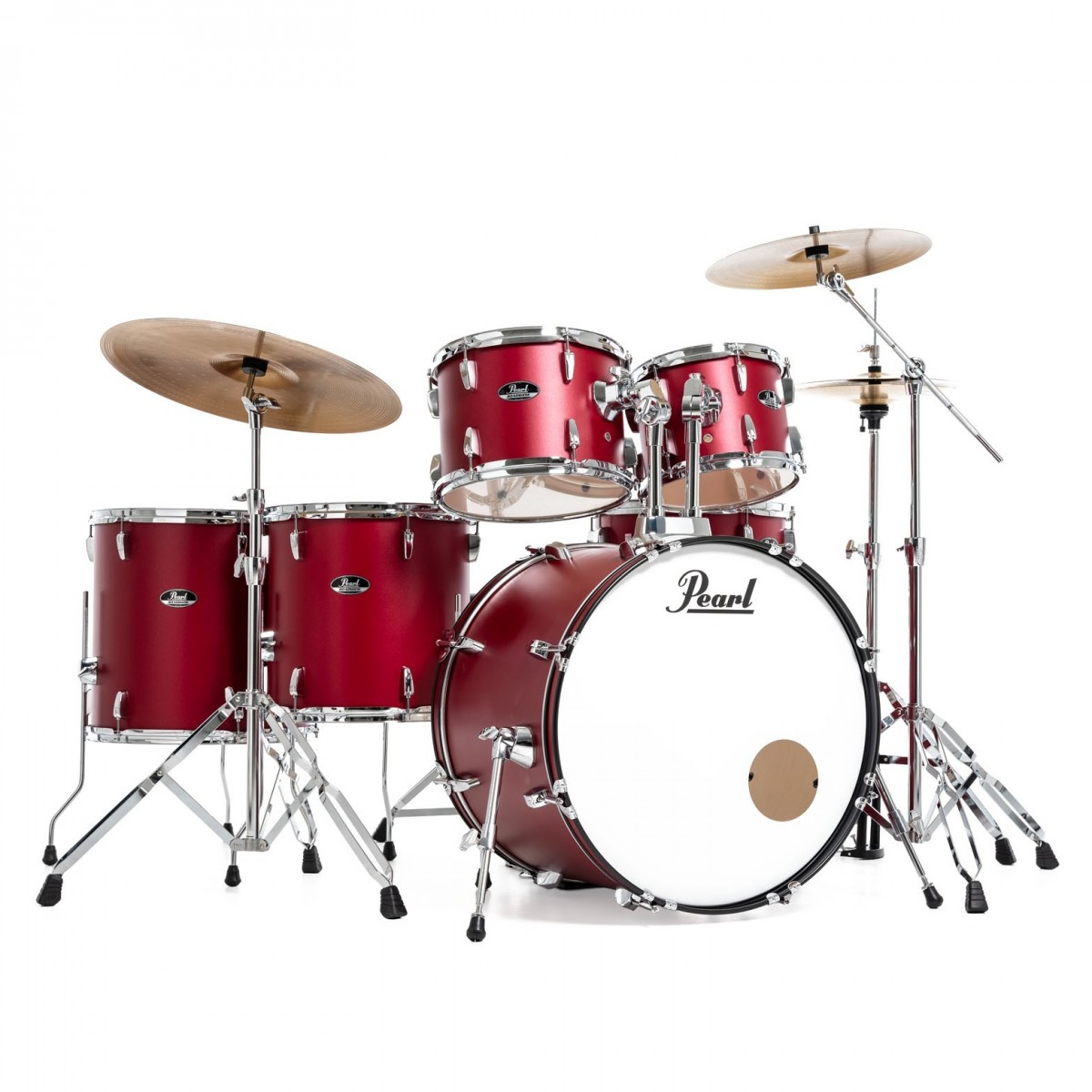 Pearl Roadshow 6pc Drum Kit w/Sabian Cymbals Matte Red