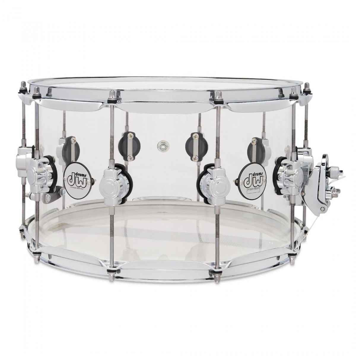 DW Design Series 14" x 8" Seamless Acrylic Snare Drum Clear