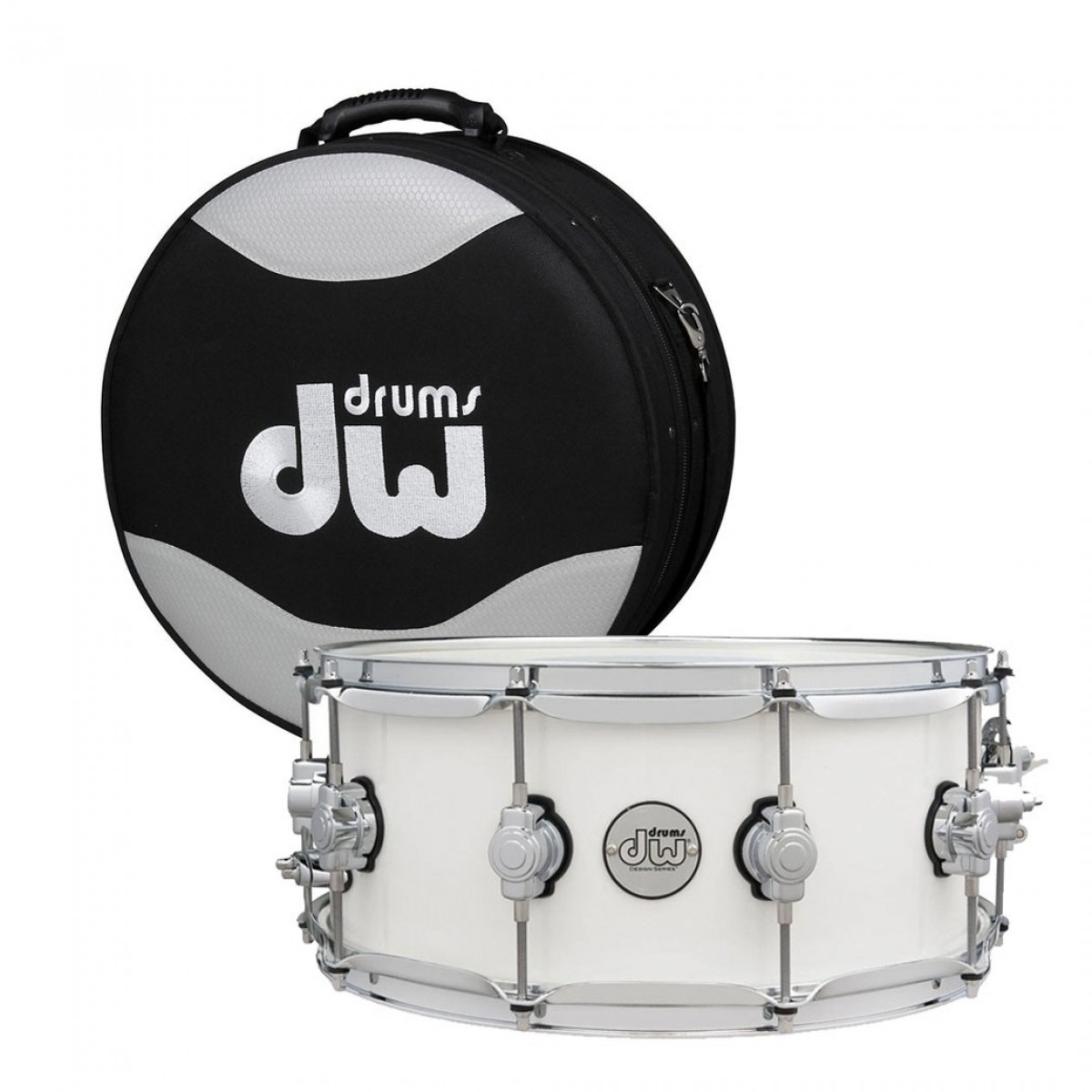DW Design Series 14" x 6" Snare Drum White Gloss & Case