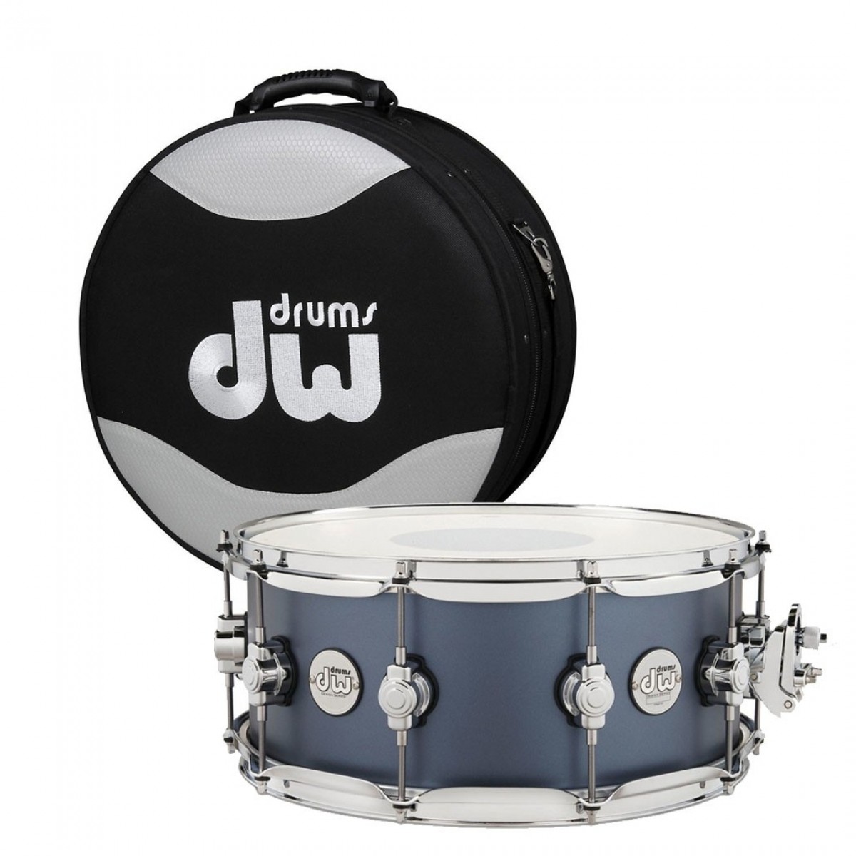 DW Design Series 14" x 6" Snare Drum Blue Slate & Case