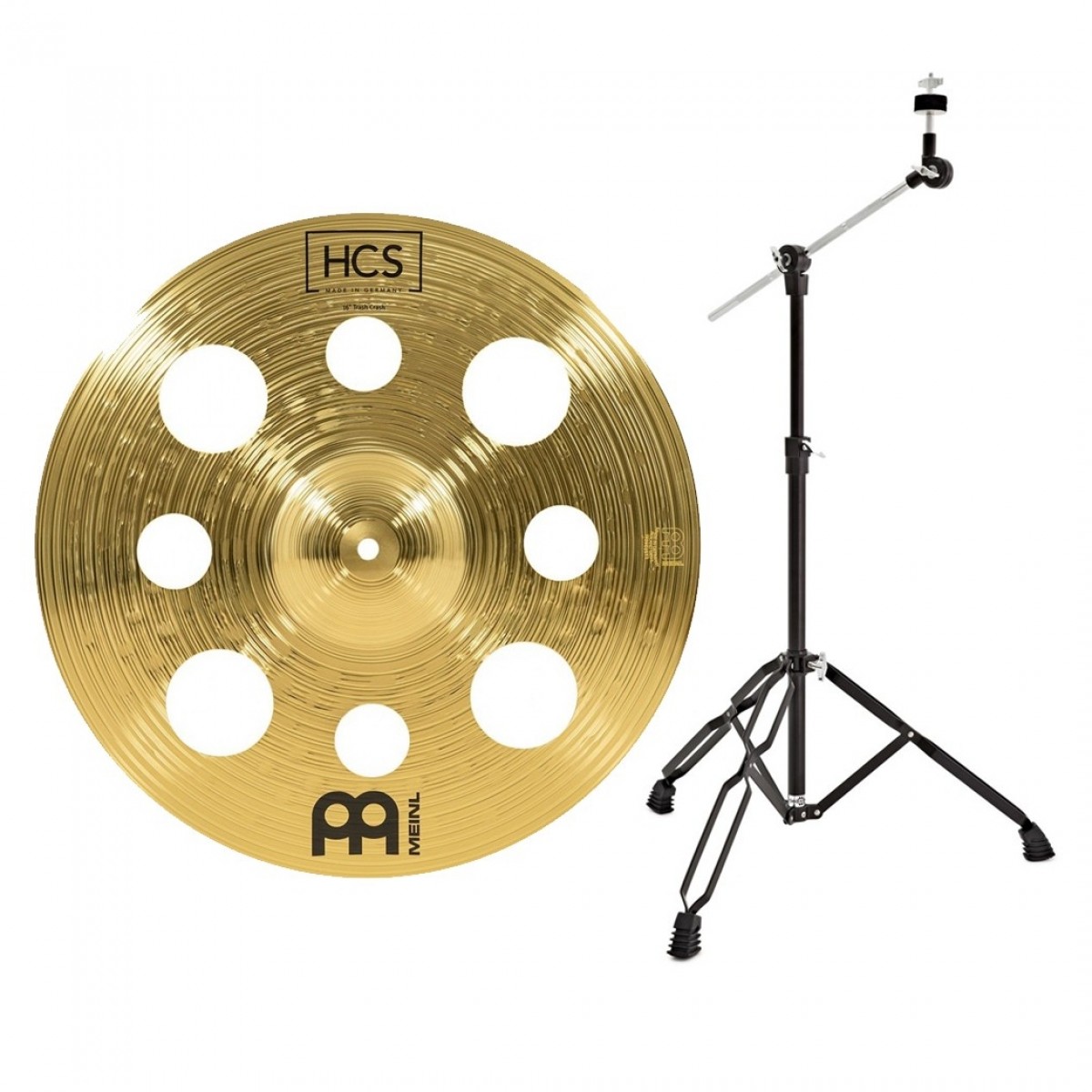 Meinl HCS 16 Trash Crash Cymbal & Boom Arm Stand Black