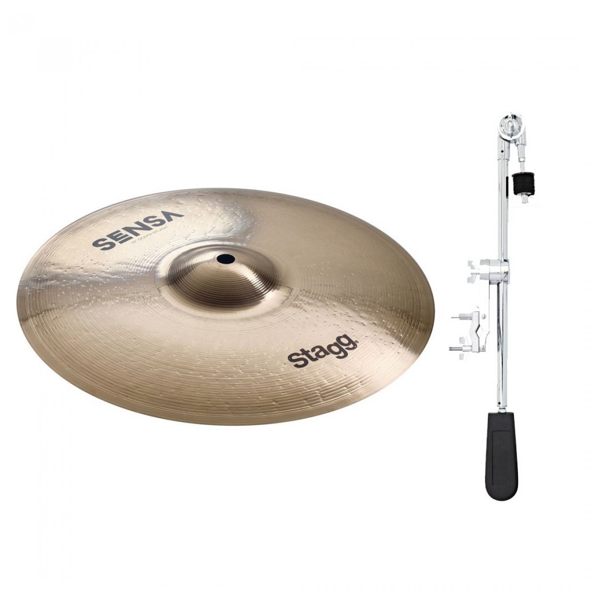 Stagg Sensa 12 Ocean Splash Cymbal & Deluxe Weighted Cymbal Arm