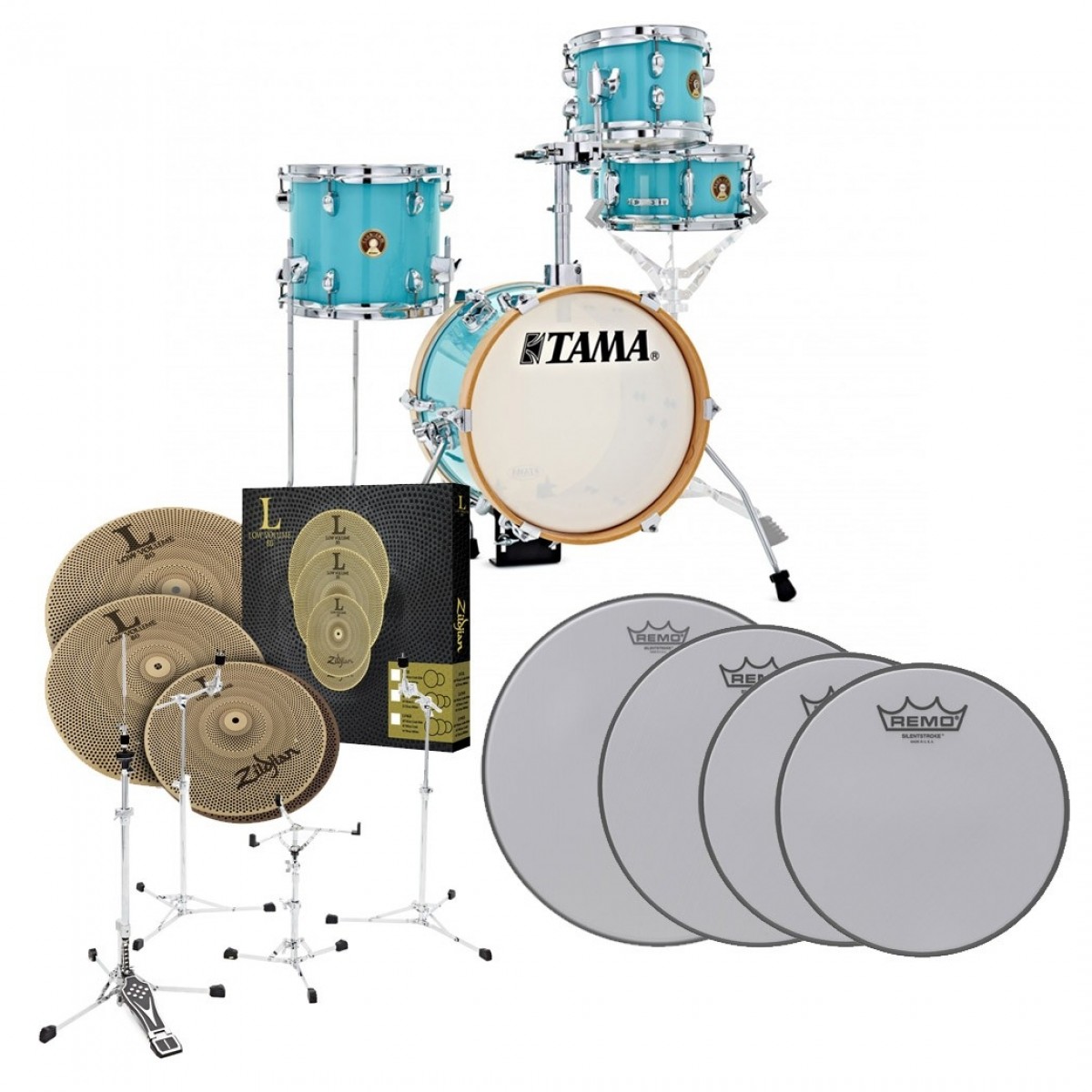 Tama Club-JAM 14" Flyer Practice Bundle Candy Aqua Blue