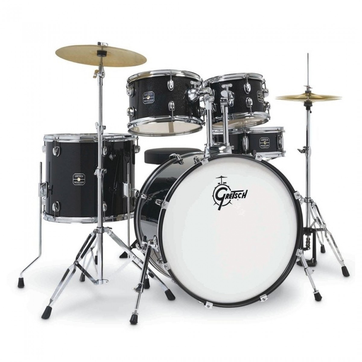 Gretsch Renegade 22" Drum Kit with Hardware & Cymbals Black Mist