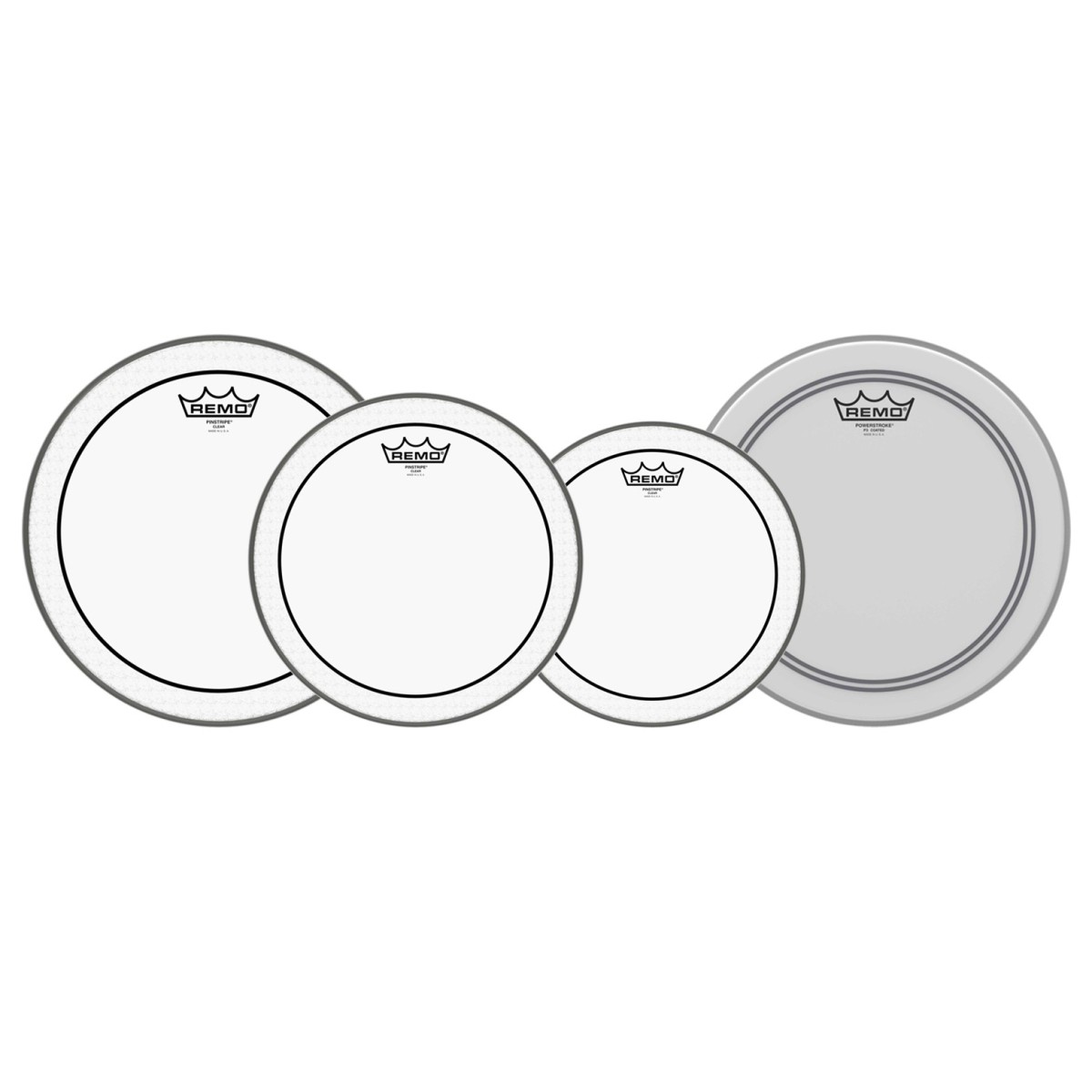 Remo Pinstripe Tom Pack - 10 12 14" Heads + Free 14 Powerstroke 3