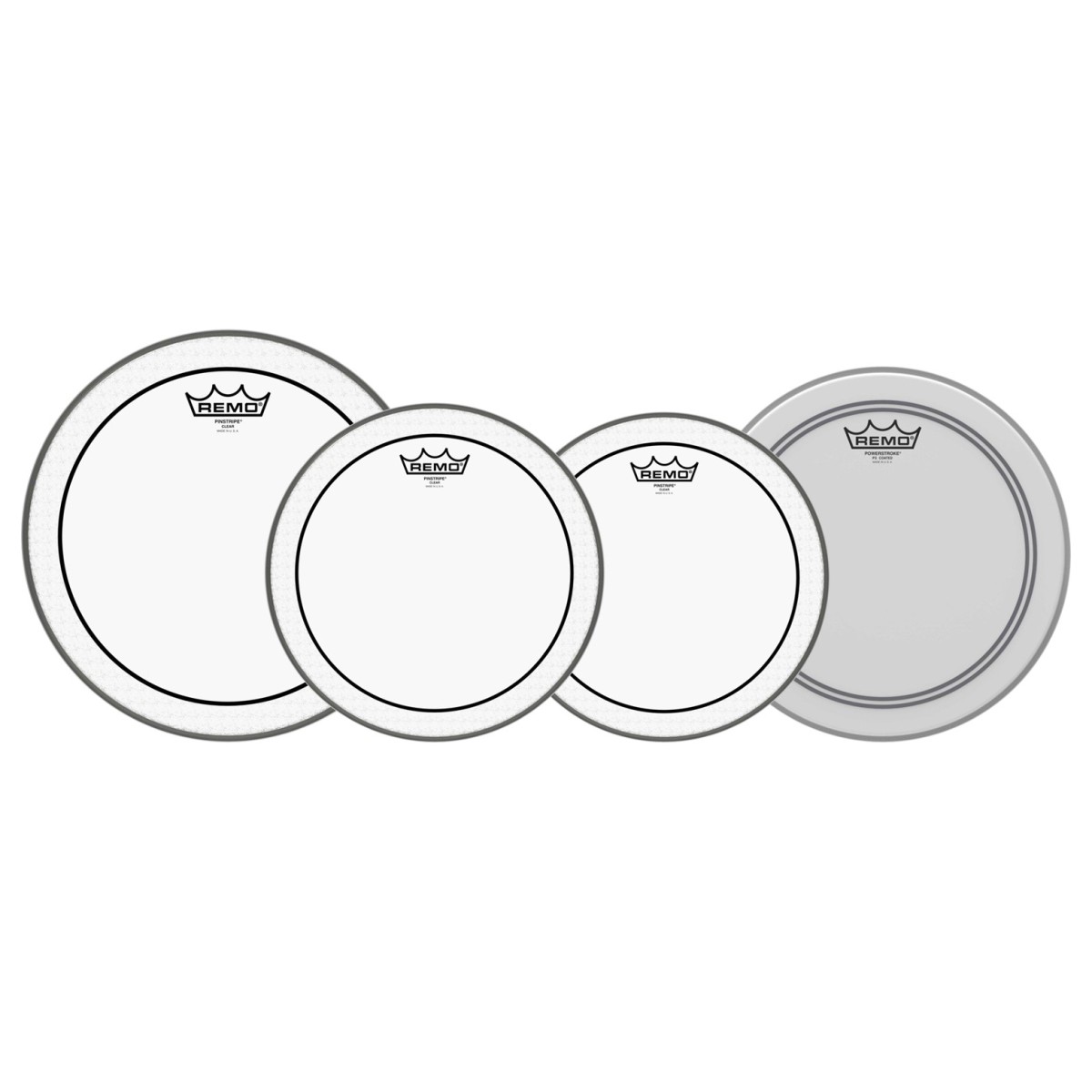Remo Pinstripe Tom Pack - 12 13 16" Heads + Free 14 Powerstroke 3