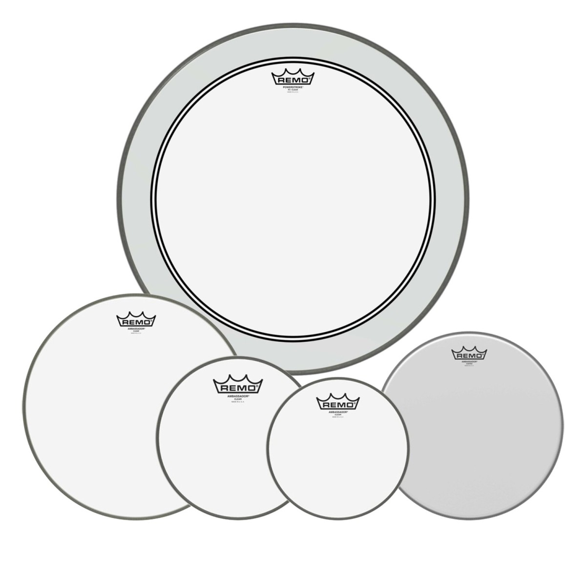 Remo Ambassador Clear Complete Pack - 10 12 16" Heads w/22 P3 + 14 Ambassador