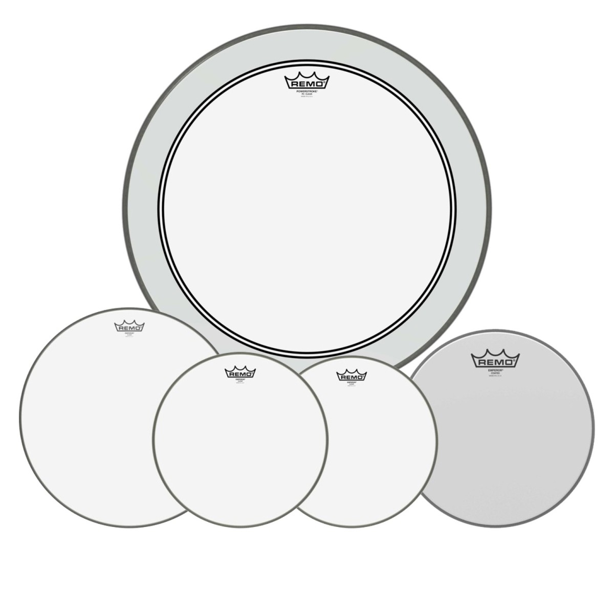 Remo Pinstripe Complete Pack - 12 13 16" Heads w/22 P3 + Free 14 Powerstroke 3