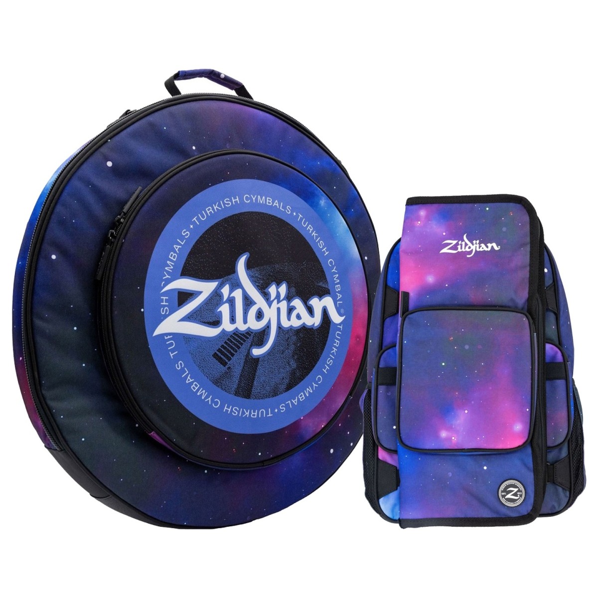 Zildjian Student Backpack Stick Bag & 20 Cymbal Bag Purple Galaxy
