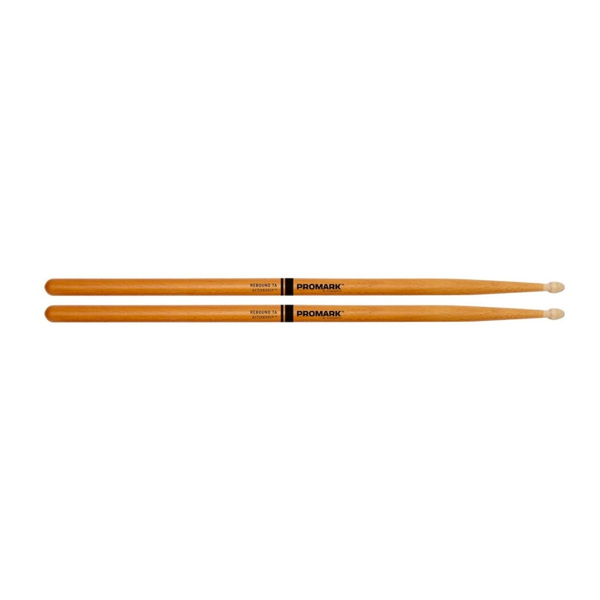 Promark Rebound 7A ActiveGrip Clear Hickory Drumsticks Wood Tip - Image 3