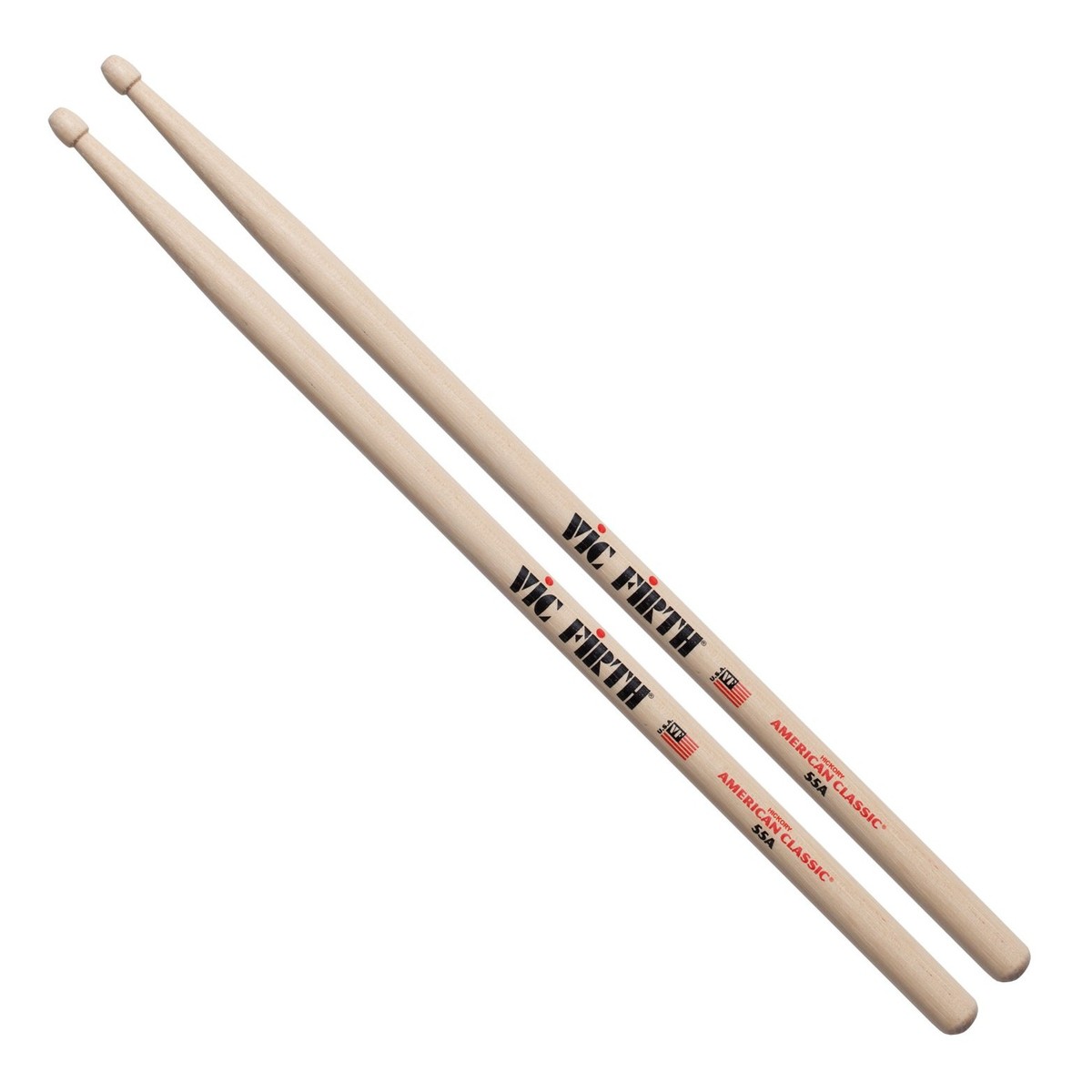 Vic Firth American Classic 55A Hickory Drumsticks Wood Tip